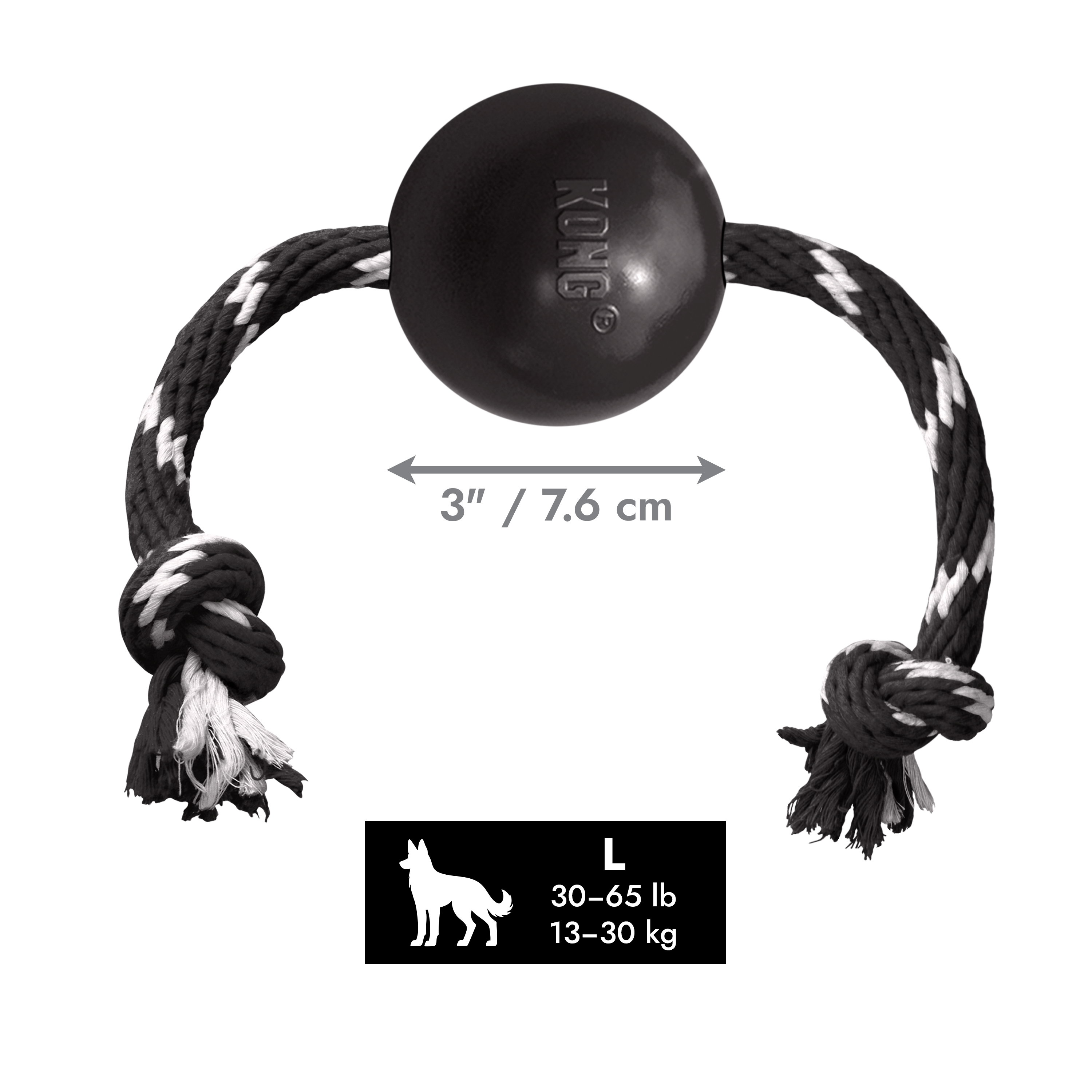 KONG® Extreme Ball w/Rope Lg