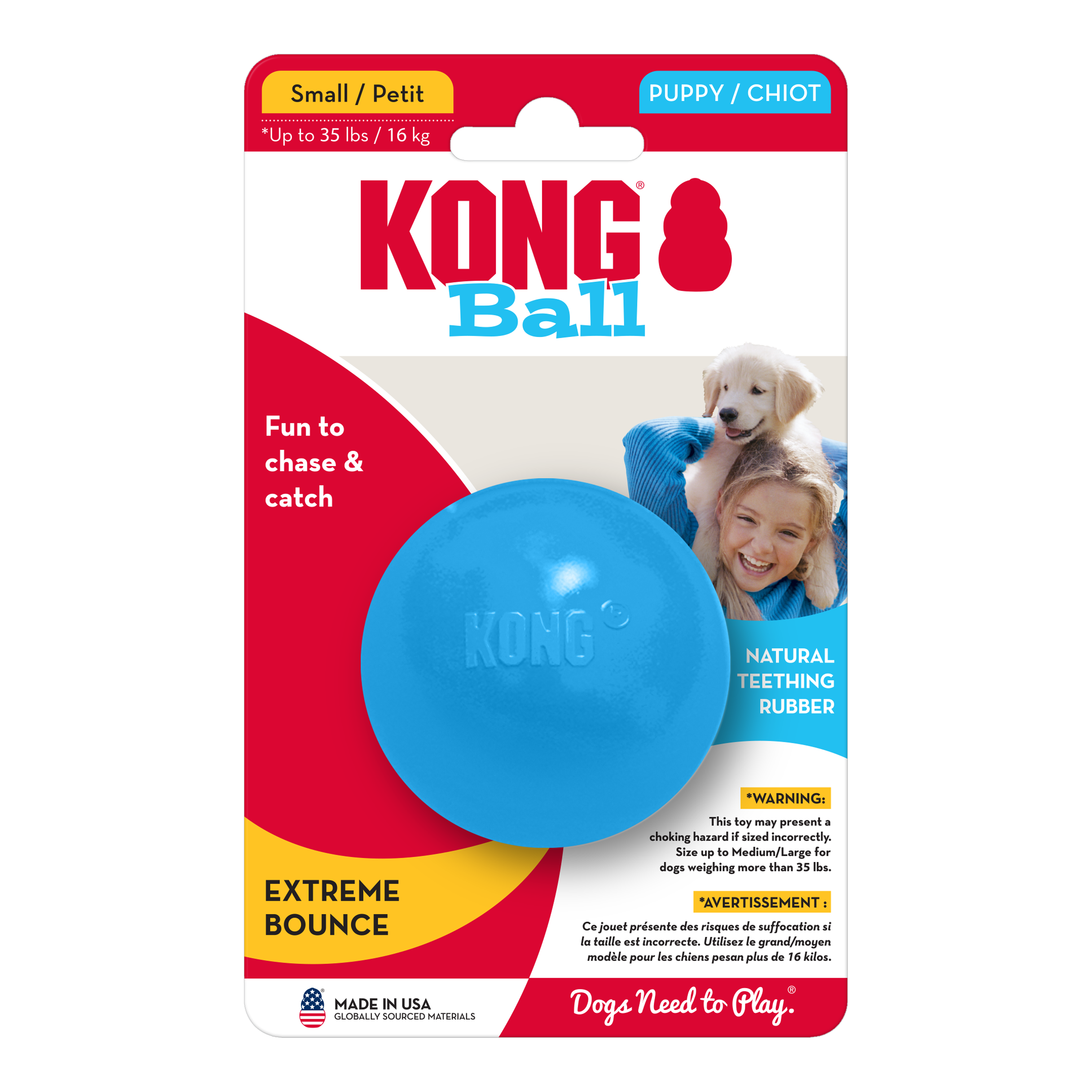 KONG® Puppy Ball w/Hole Sm