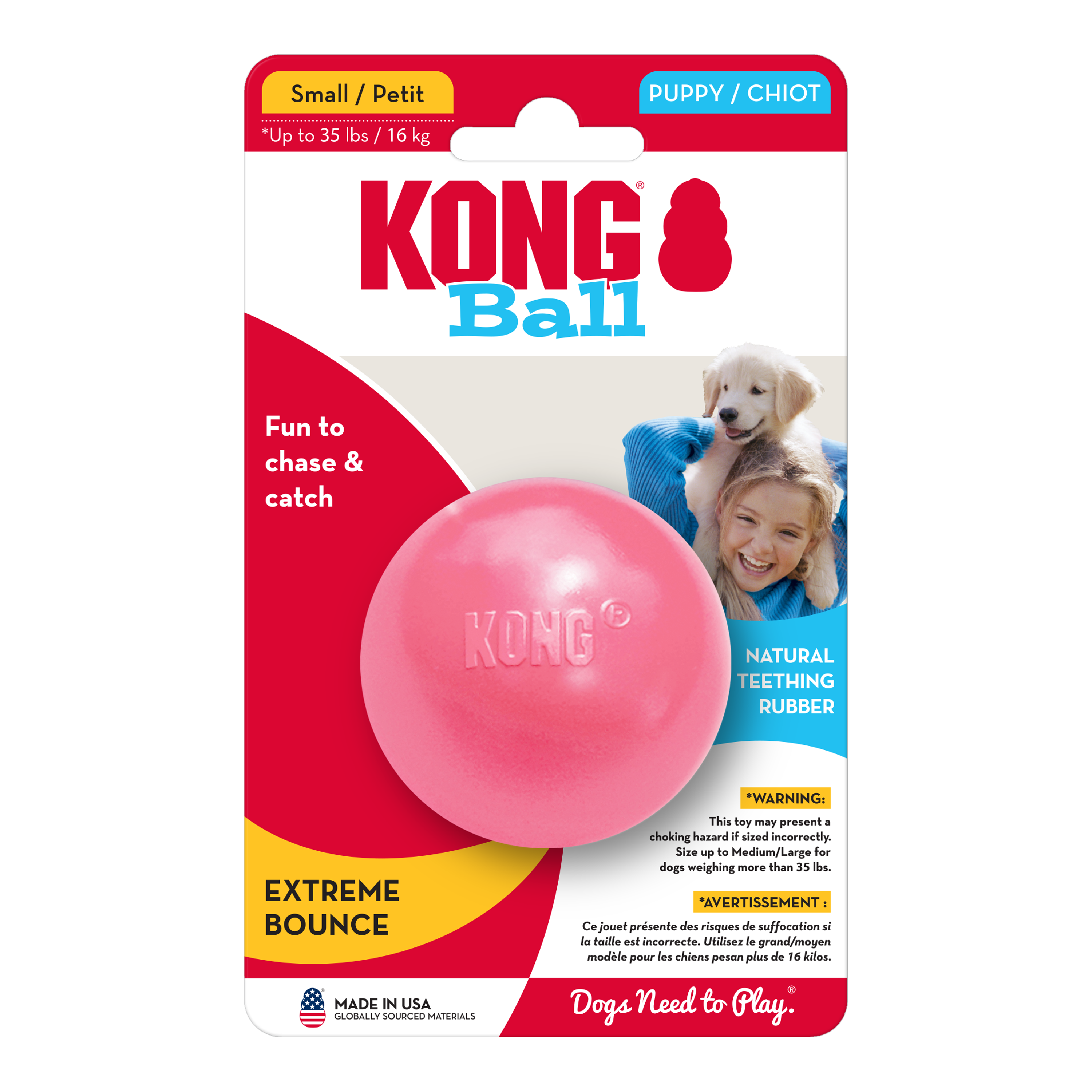 KONG® Puppy Ball w/Hole Sm