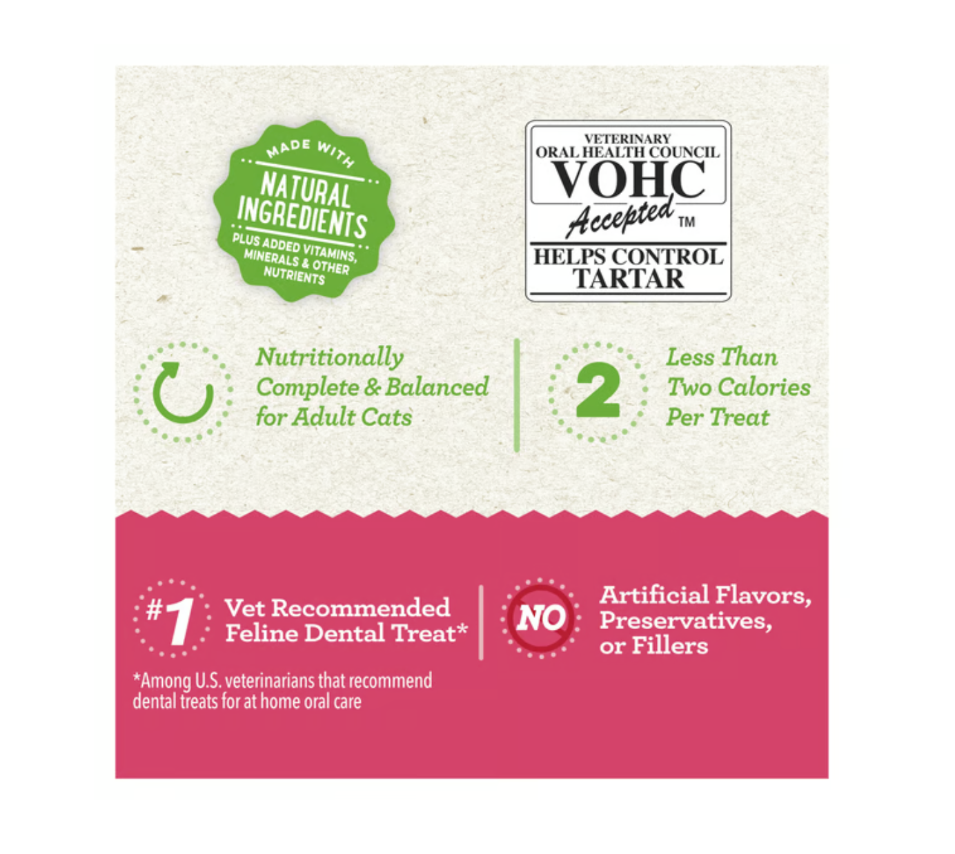 FELINE GREENIES™ Savoury Salmon Dental Cat Treats 60g