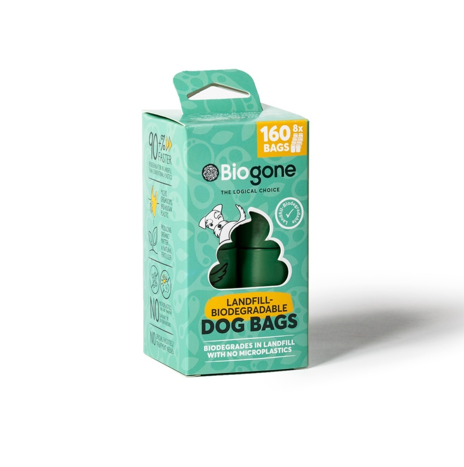 Bio-Gone Biodegradable Dog & Cat Poo Bags - 8 rolls/160 bags