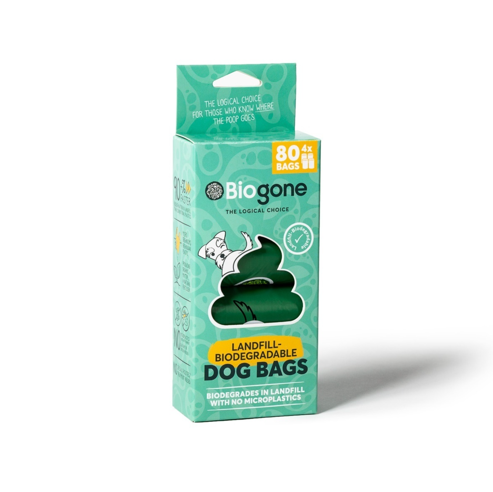 Bio-Gone Landfill Biodegradable Dog & Cat Poo Bags – 80 Bags (4 Rolls)