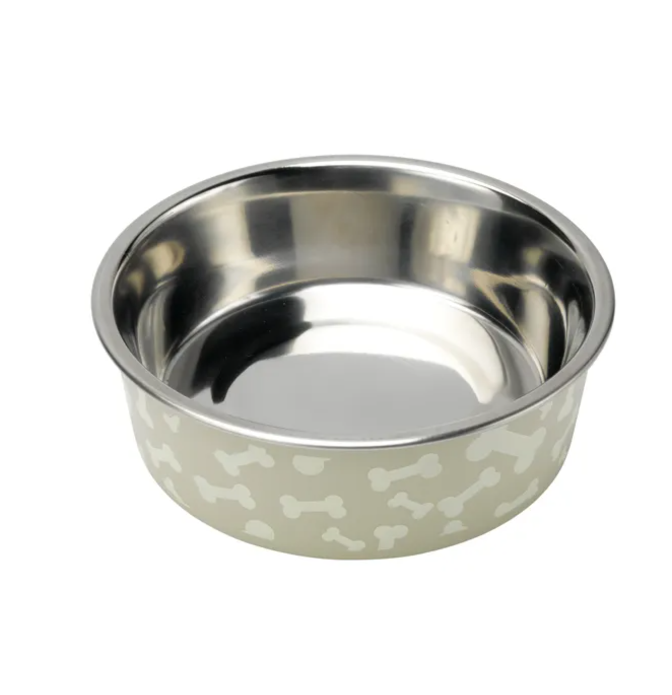 Petface Bella Bowl Stainless Steel White Bones – 17cm