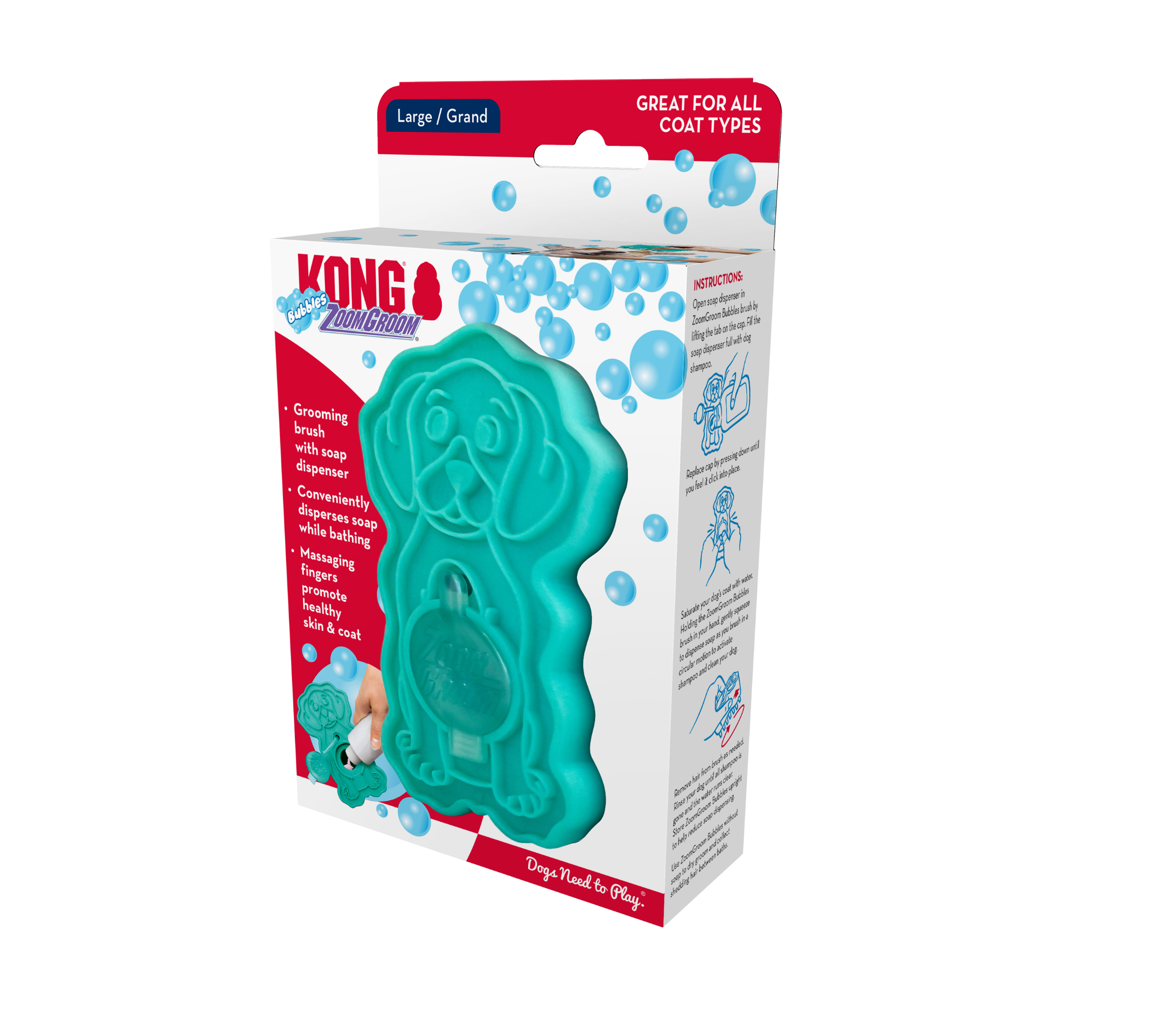 KONG ZoomGroom® Bubbles Lg