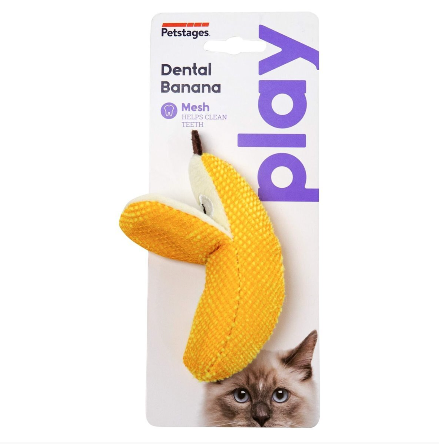 Petstages Dental Banana Catnip Chew Toy for Cats