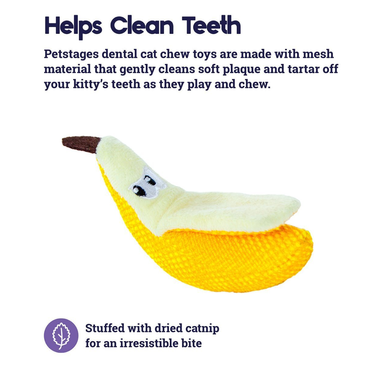 Petstages Dental Banana Catnip Chew Toy for Cats