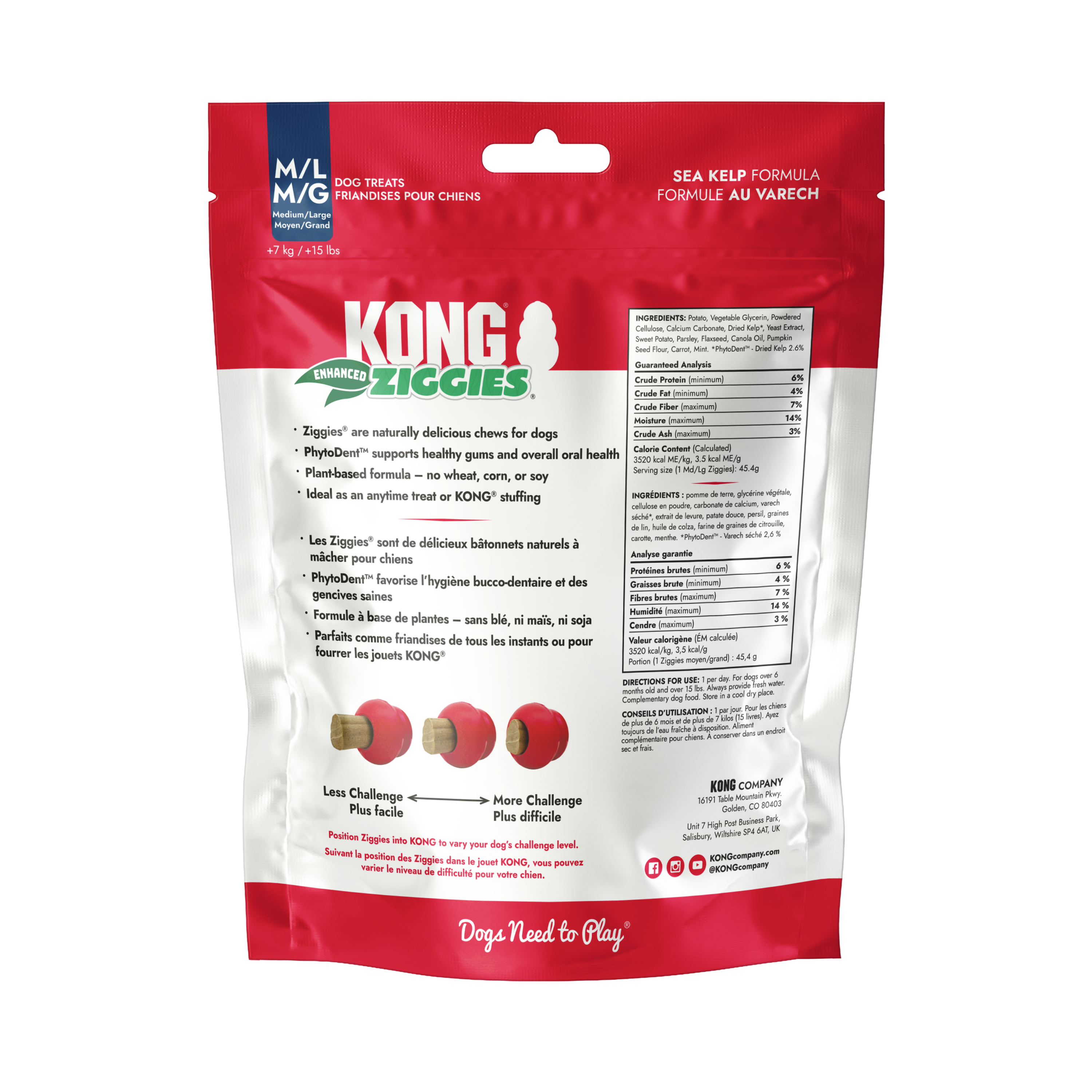 KONG Ziggies Enhanced Md/Lg