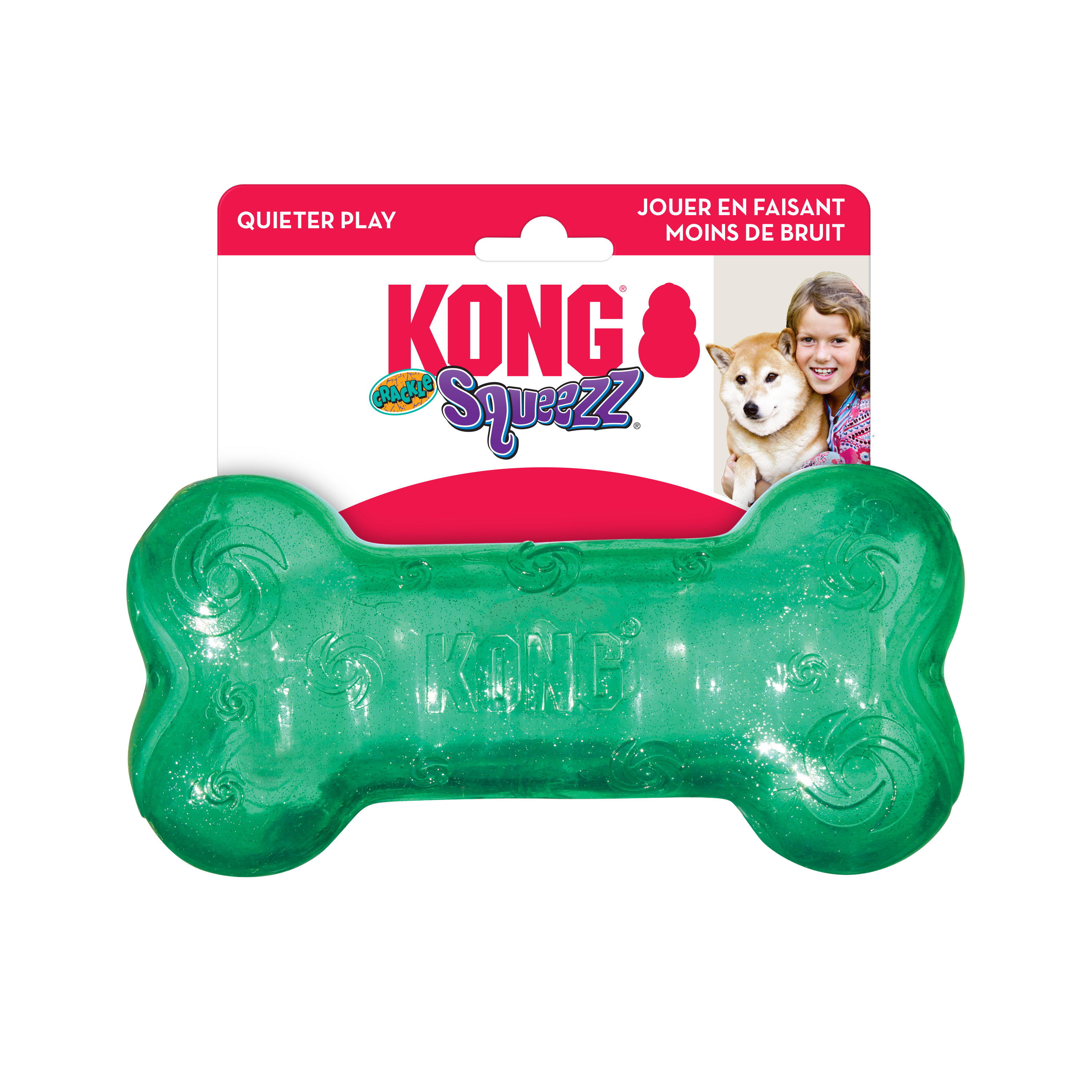 KONG Squeezz® Crackle Bone Assorted Lg