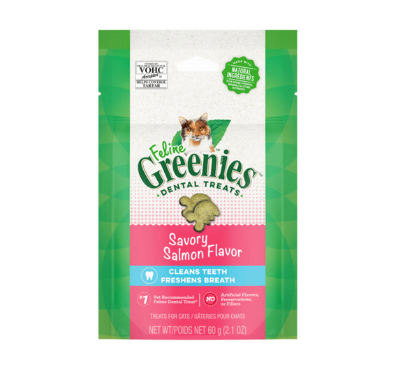 FELINE GREENIES™ Savoury Salmon Dental Cat Treats 60g