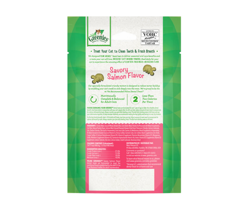 FELINE GREENIES™ Savoury Salmon Dental Cat Treats 60g