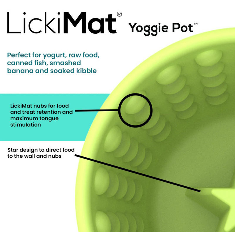 Lickimat Yoggie Pot Slow Feeder Dog Bowl