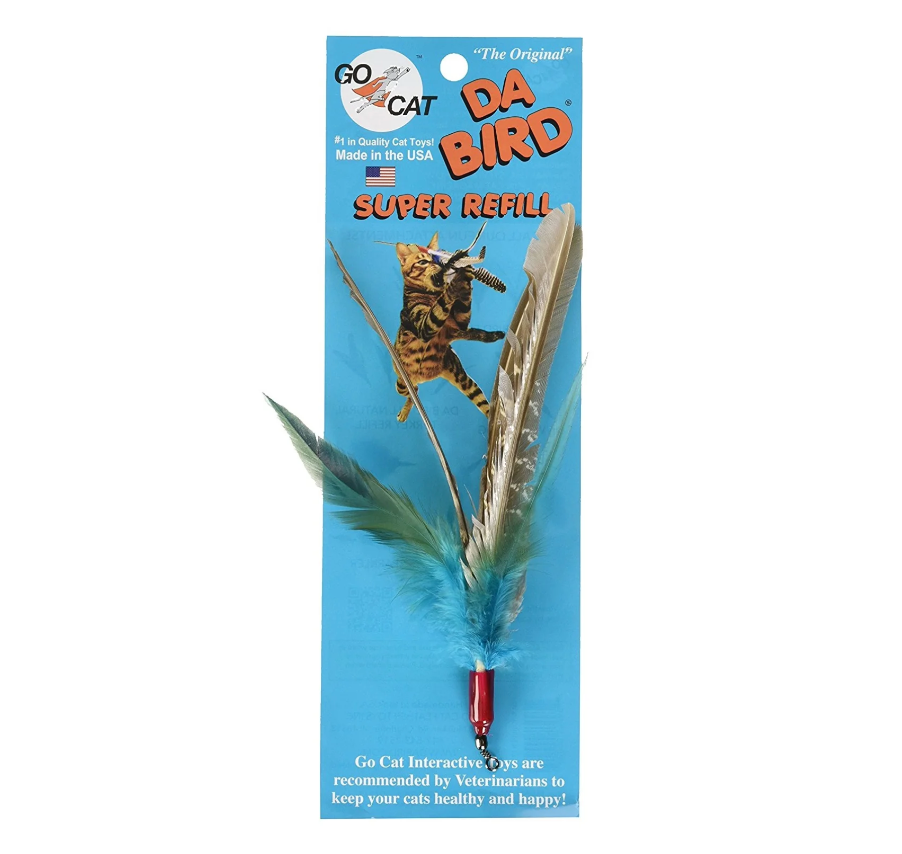 Go Cat Da Bird Cat Toy Super Refill – Replacement Attachment for Da Bird Wand