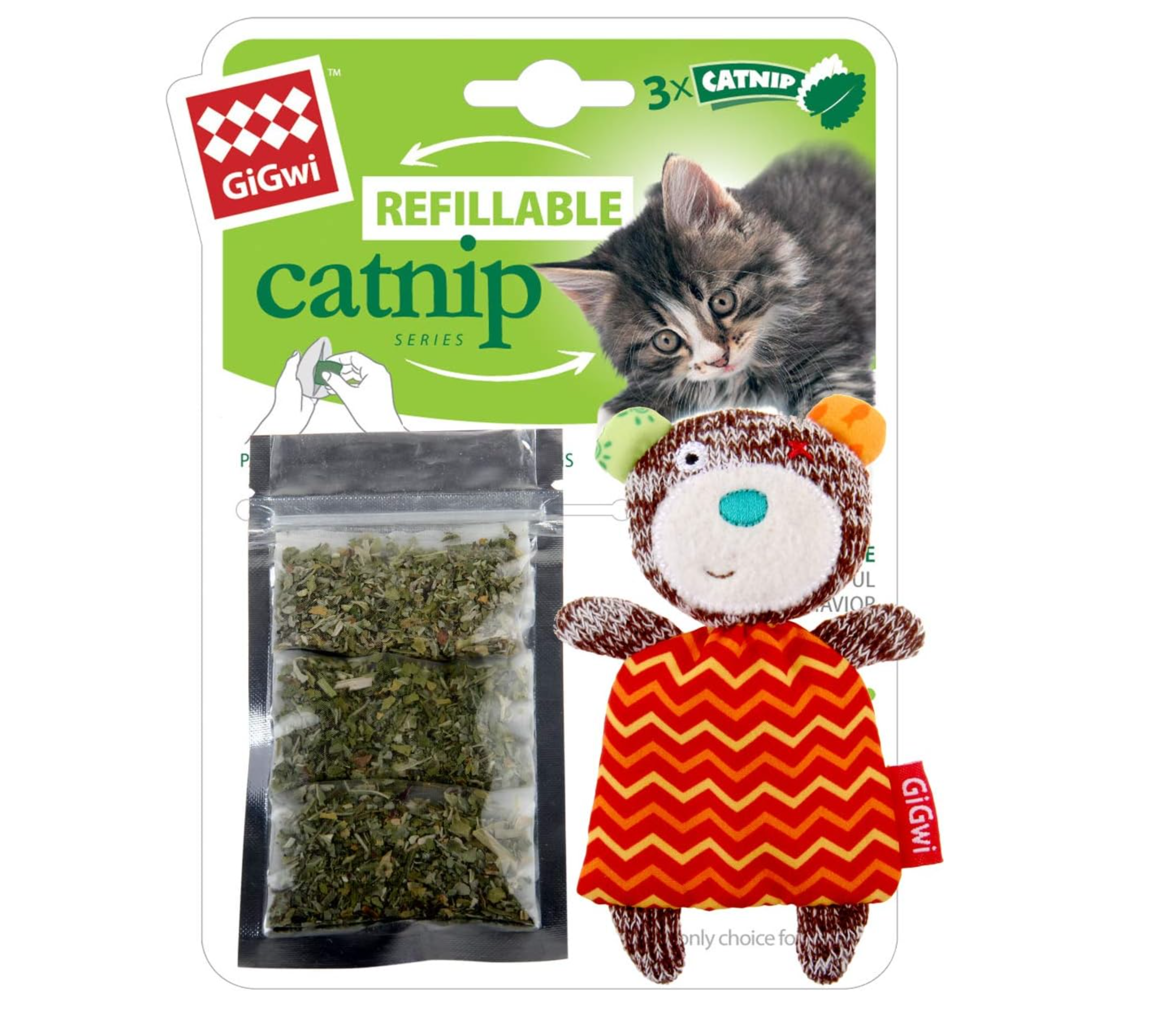 GiGwi Refillable Catnip Bear