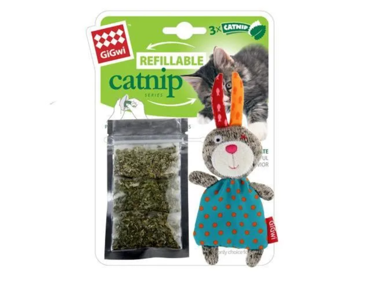 GiGwi Refillable Catnip Naturals Rabbit – Eco Cat Toy