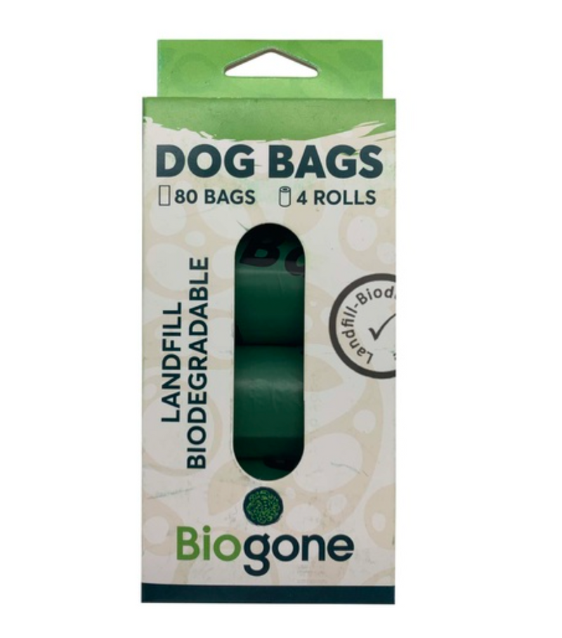 Bio-Gone Biodegradable Dog & Cat Poo Bags - 4 rolls/80 bags