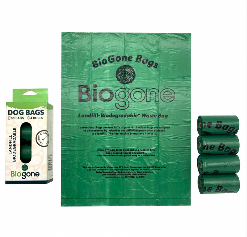 Bio-Gone Biodegradable Dog & Cat Poo Bags - 4 rolls/80 bags